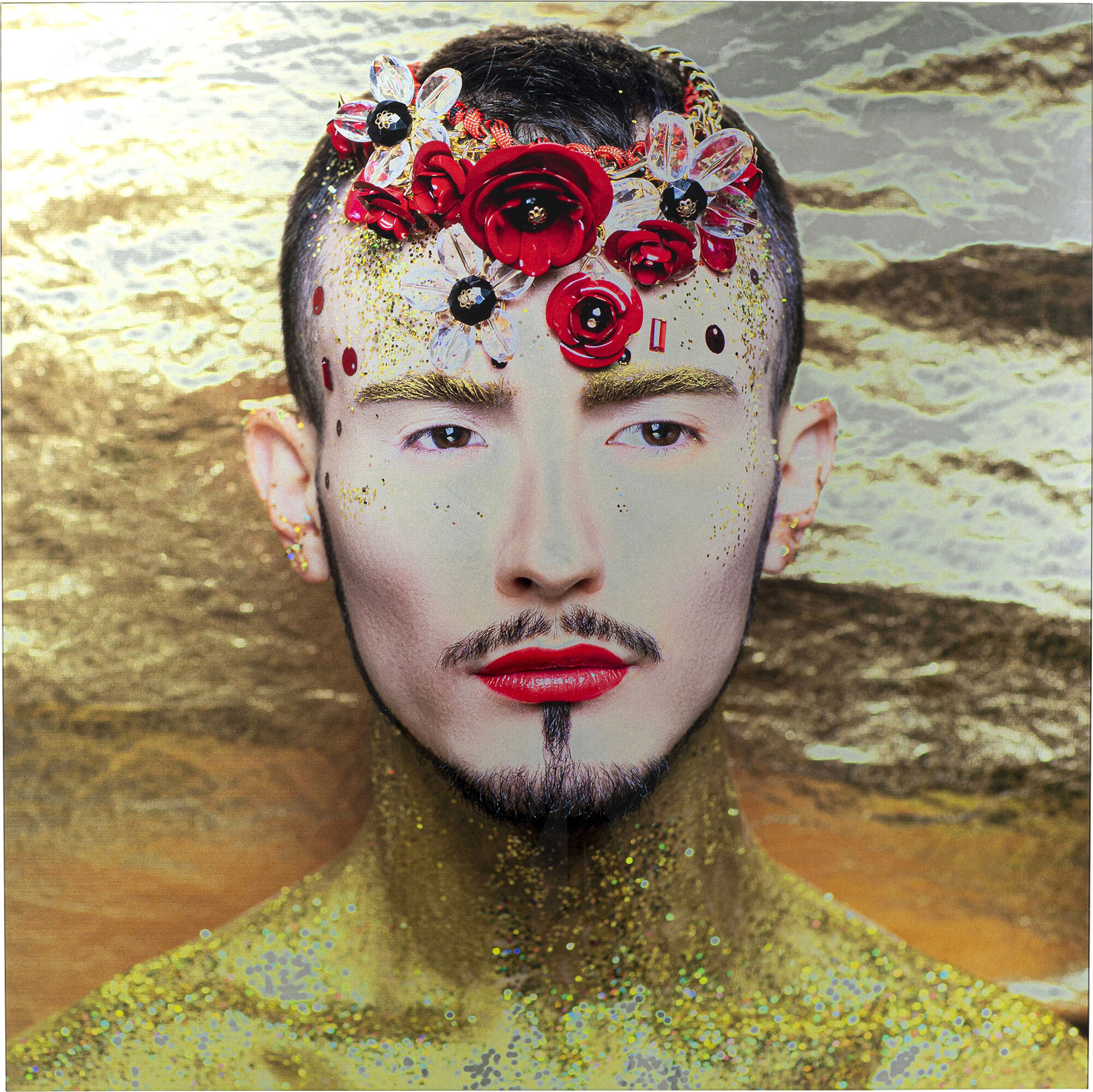 Obraz Metallic Metallic Flower Man 120x120 cm – obraz-1