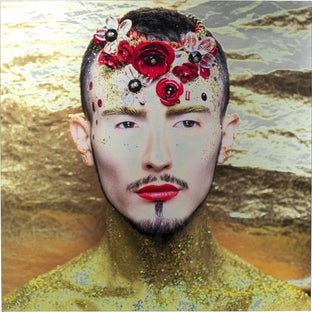 Obraz Metallic Metallic Flower Man 120x120 cm – obraz-1