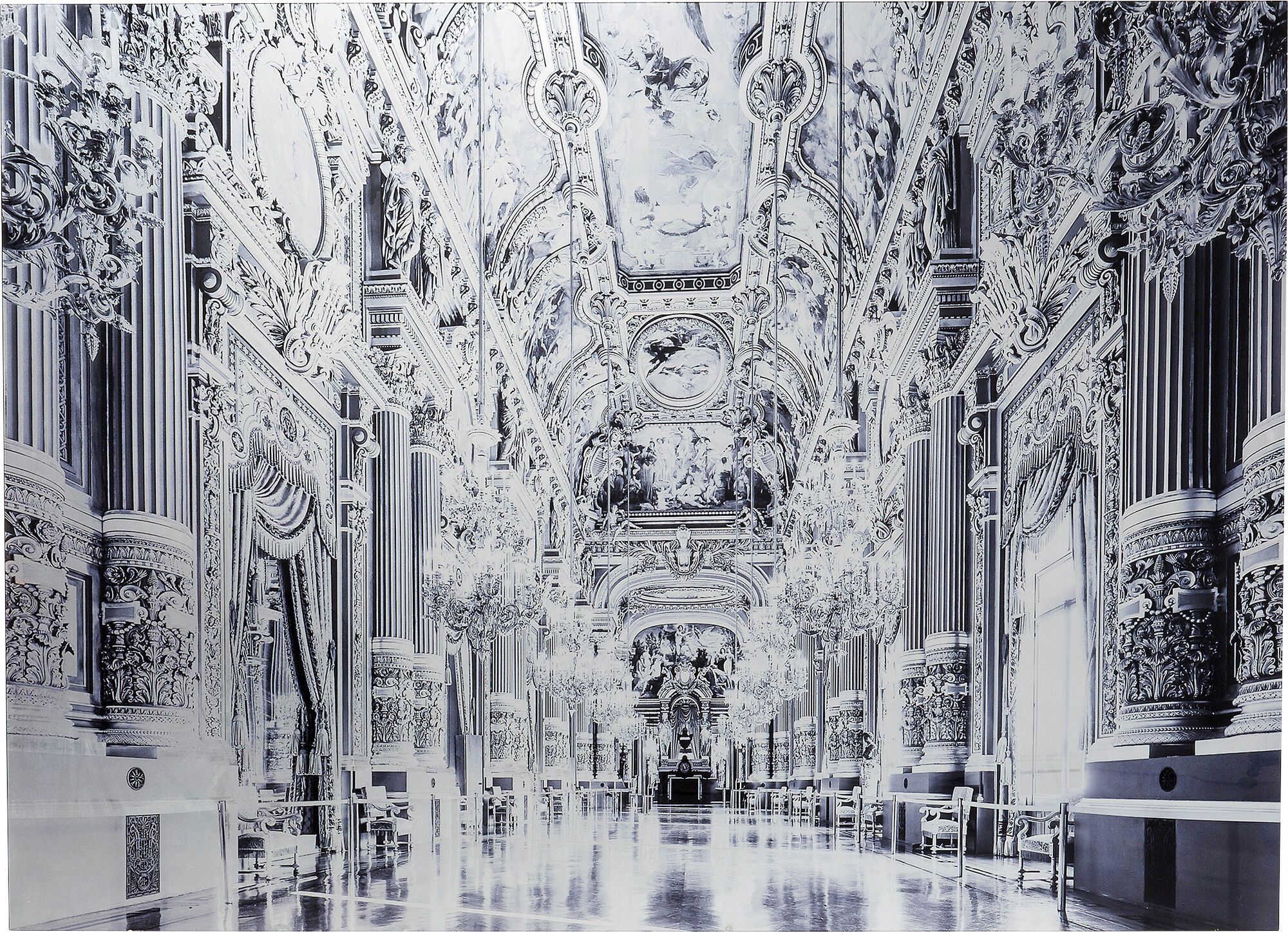 Obraz szklany wnętrze wersalu biały 180x120 cm – obraz-1