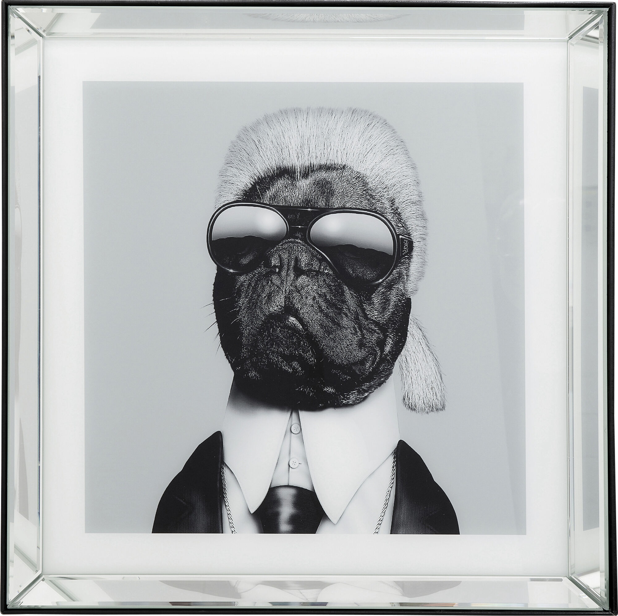 Obraz szklany pies projektant 60x60 cm – obraz-1