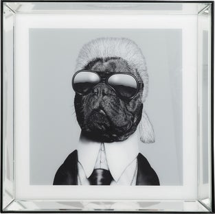 Obraz szklany pies projektant 60x60 cm – obraz-1