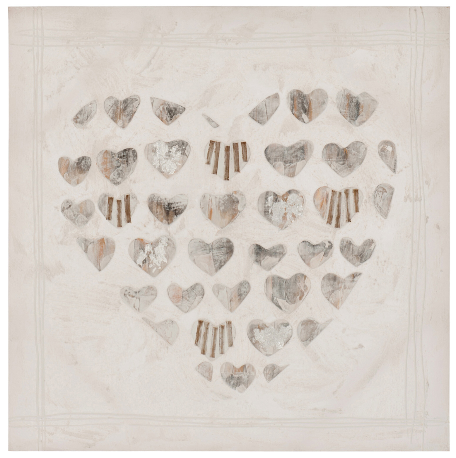 Obraz na płótnie heart beżowy 80x80 cm – obraz-1