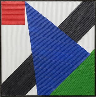 Картина Art Triangles Blue 100x100cm – изображение-1.
