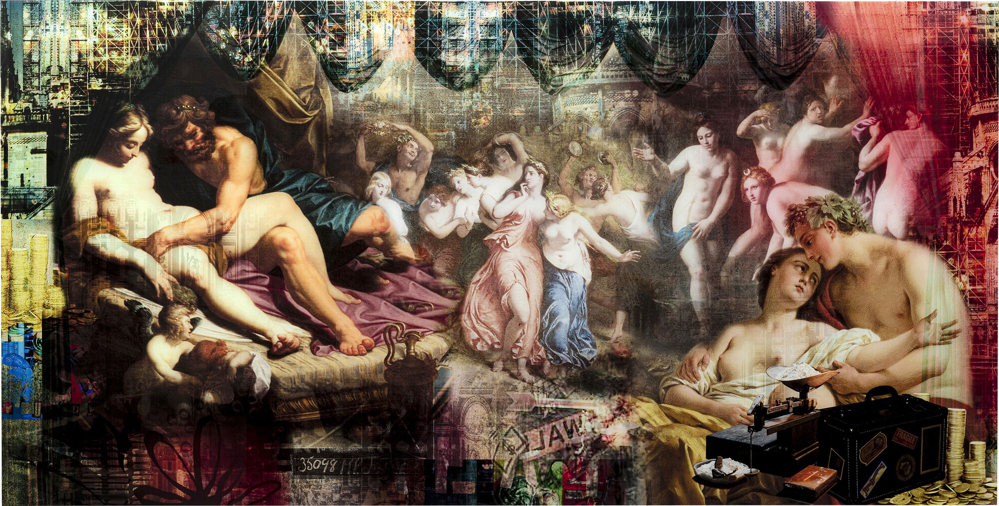 Obraz grafika kolorowy 180x90 cm – obraz-1