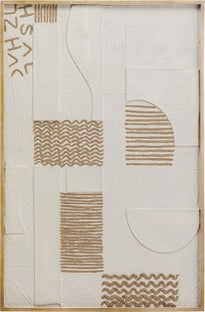 Obraz boho biało-brązowy rama drewniana 81x122 cm – obraz-1