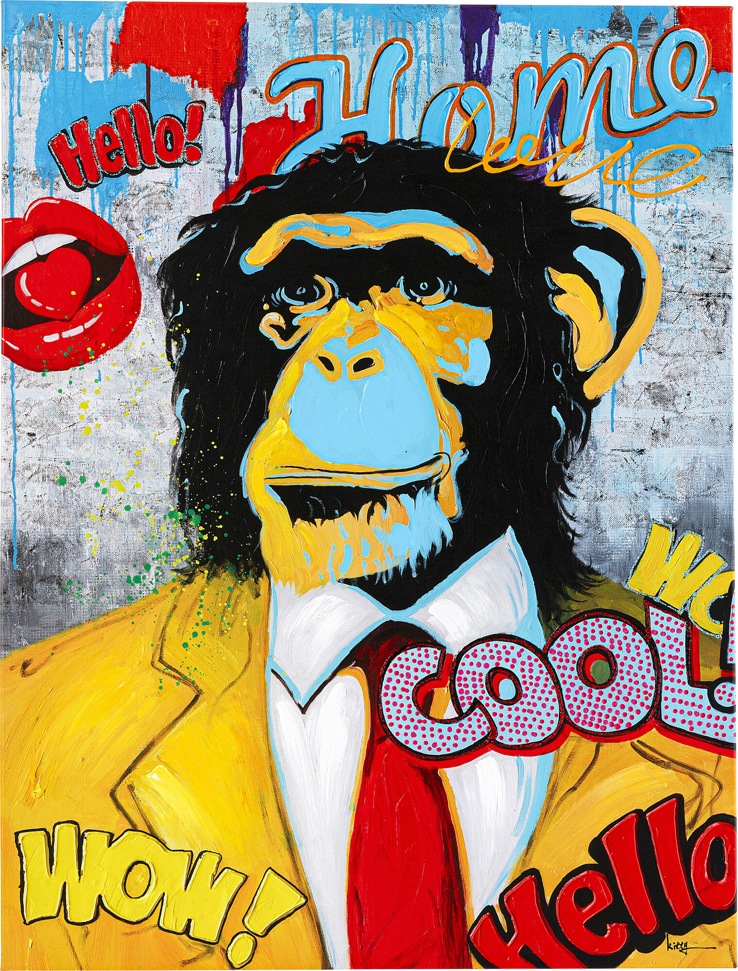 Obraz cool monkey kolorowy 90x120 cm – obraz-1