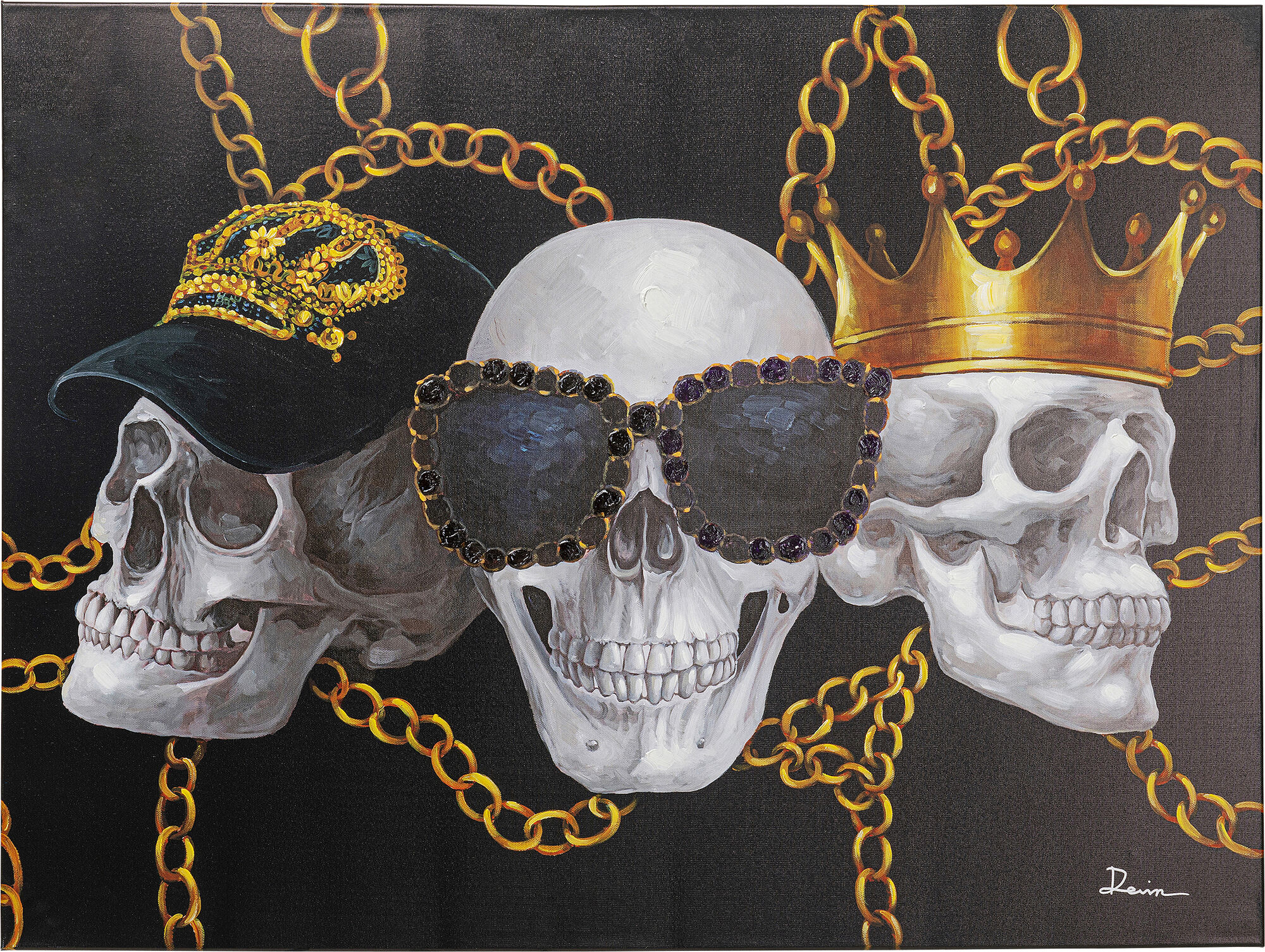 Tablou panza Skull Gang 90x120 cm – imagine-1.