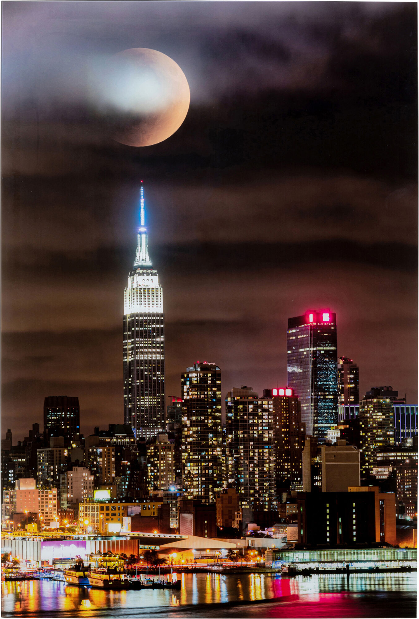 Glastavla Skyline Moon, 80x120cm – bild-1.