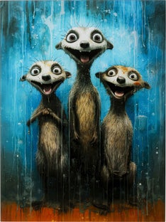 Tablou de sticla Singing Meerkats 60x80 cm – imagine-1.