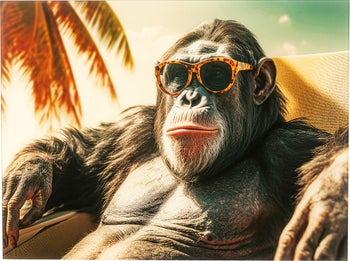 Holiday Monkey Üvegkép 80x60cm – kép-1.