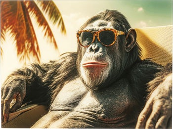 Tablou de sticla Holiday Monkey 80x60 cm – imagine-1.
