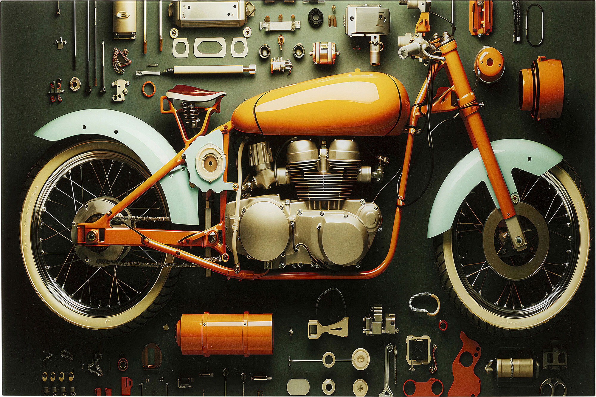 Quadro vetro Garage Motorbike 60x80cm – immagine-1.