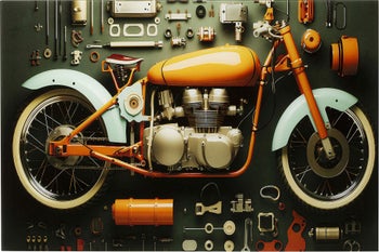 Tablou de sticla Garage Motorbike 60x80 cm – imagine-1.