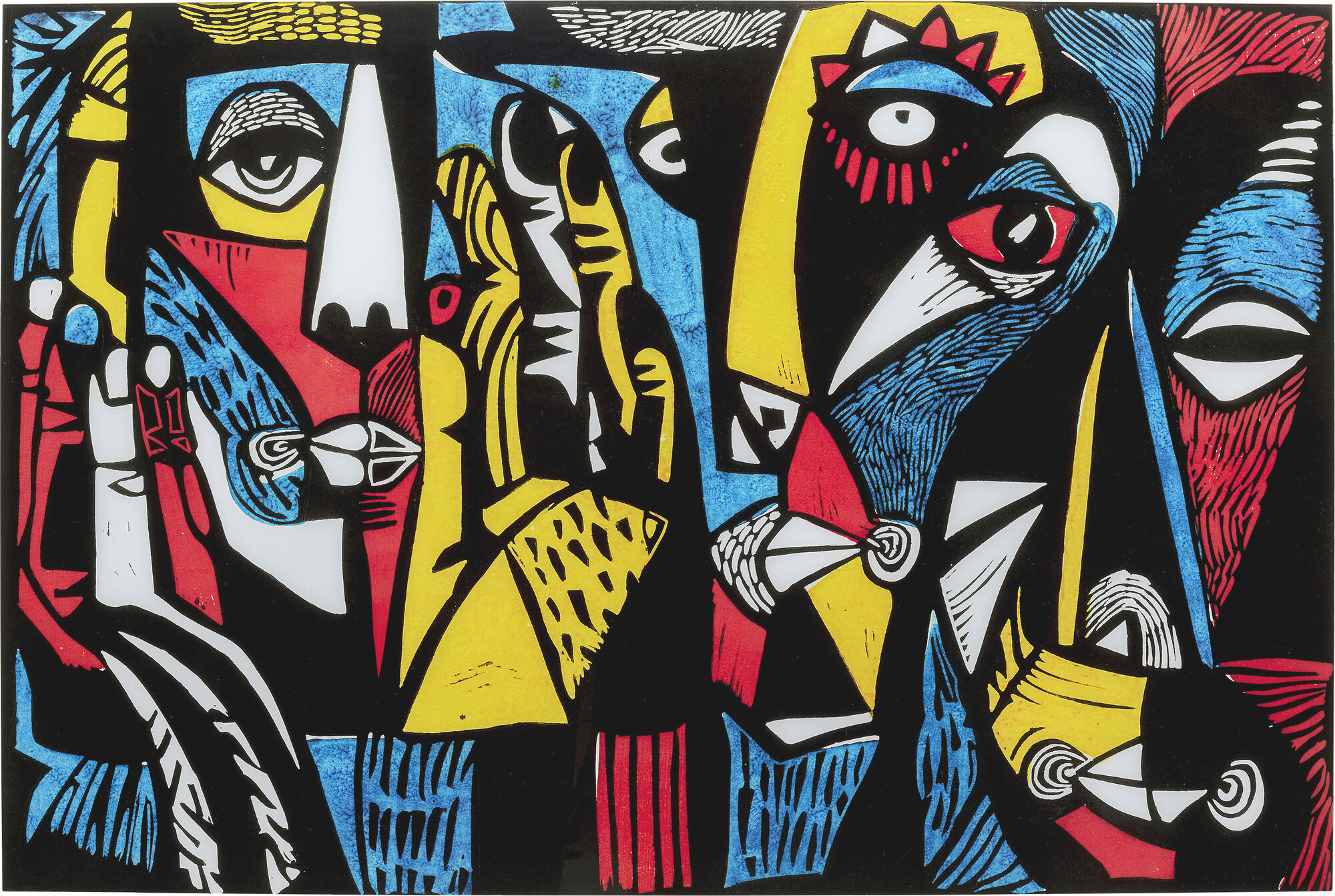 Quadro in vetro Arte Facce 150x100cm – immagine-1.