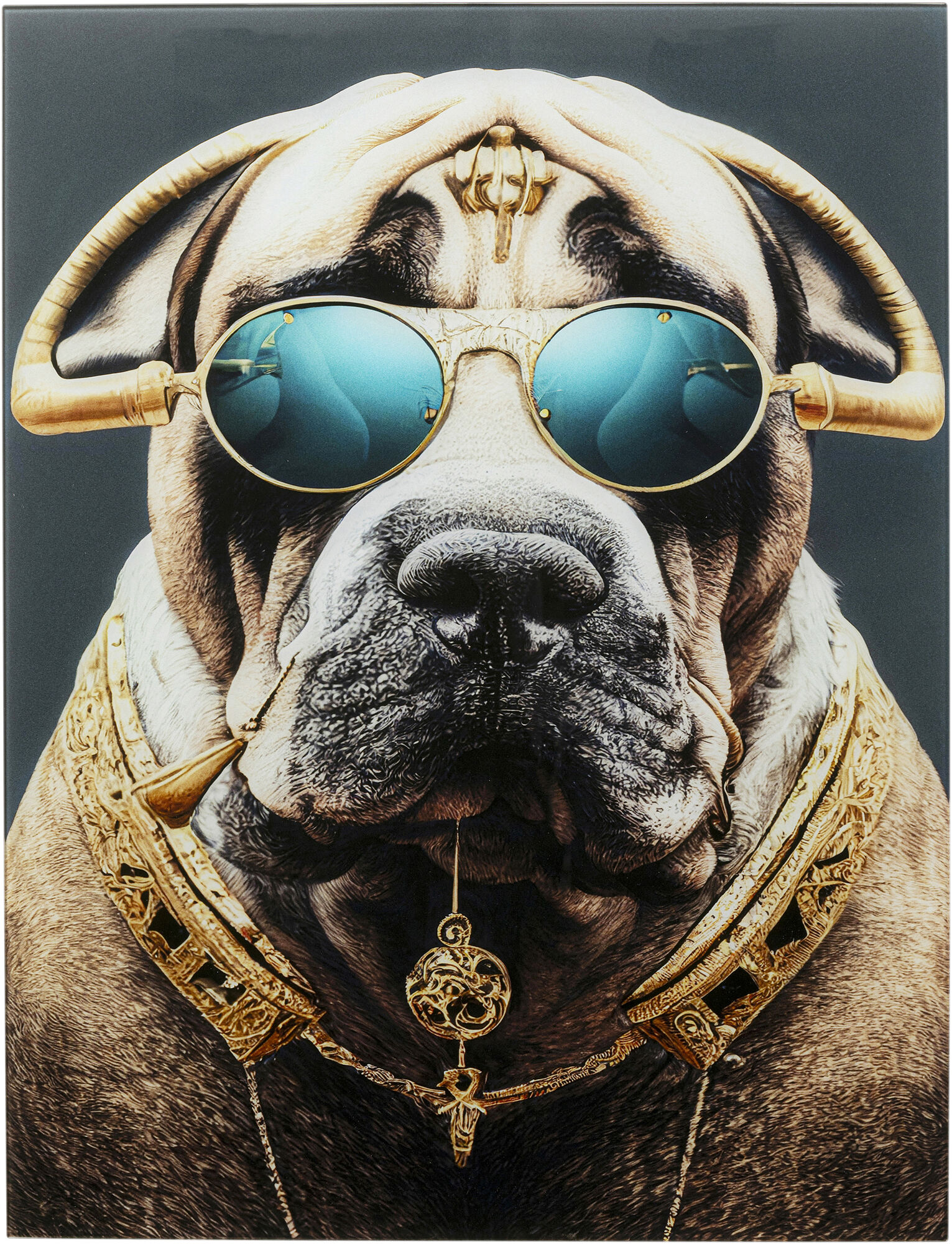 Tableau en verre Fashion Dog 60x80cm – Imagen-1.