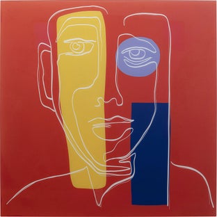 Art Face Red Üvegkép 100X100Cm – kép-1.