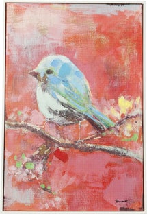 Tablou Touched Bird Rosu Back 62x42cm – imagine-1.