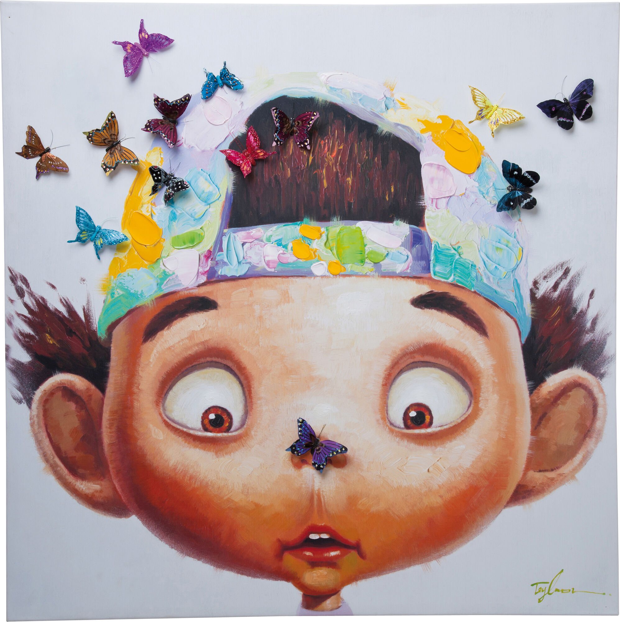 Paveikslas Boy with Butterflies 100x100cm – paveikslėlis-1.