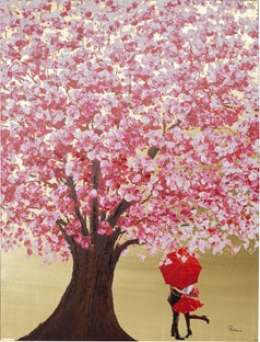 Obraz kobieta z parasolem kolorowy 120x160 cm – obraz-1