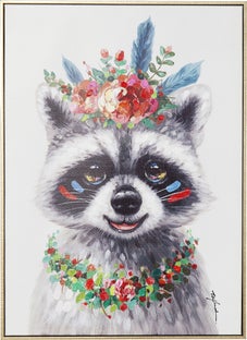 Obraz Touched Flowers Raccoon 52x72 cm – obraz-1