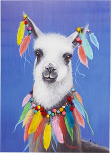 Obraz Touched Lama Pom Pom 100x70 cm kolorowy – grafika-1.