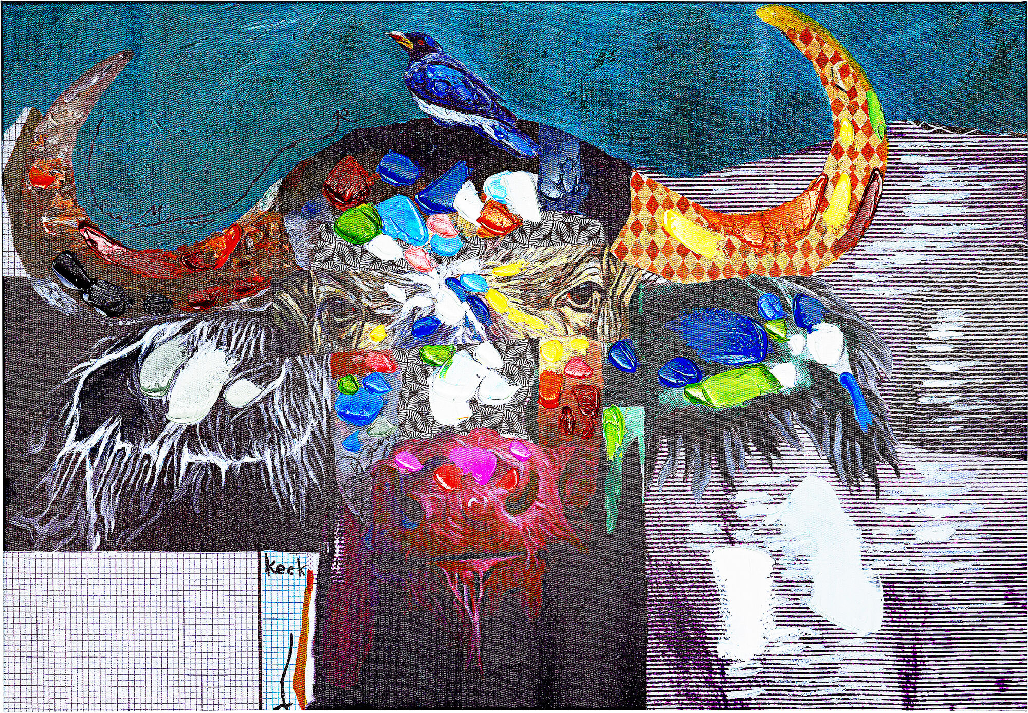 Obraz bawół kolorowy 100x70 cm – obraz-1