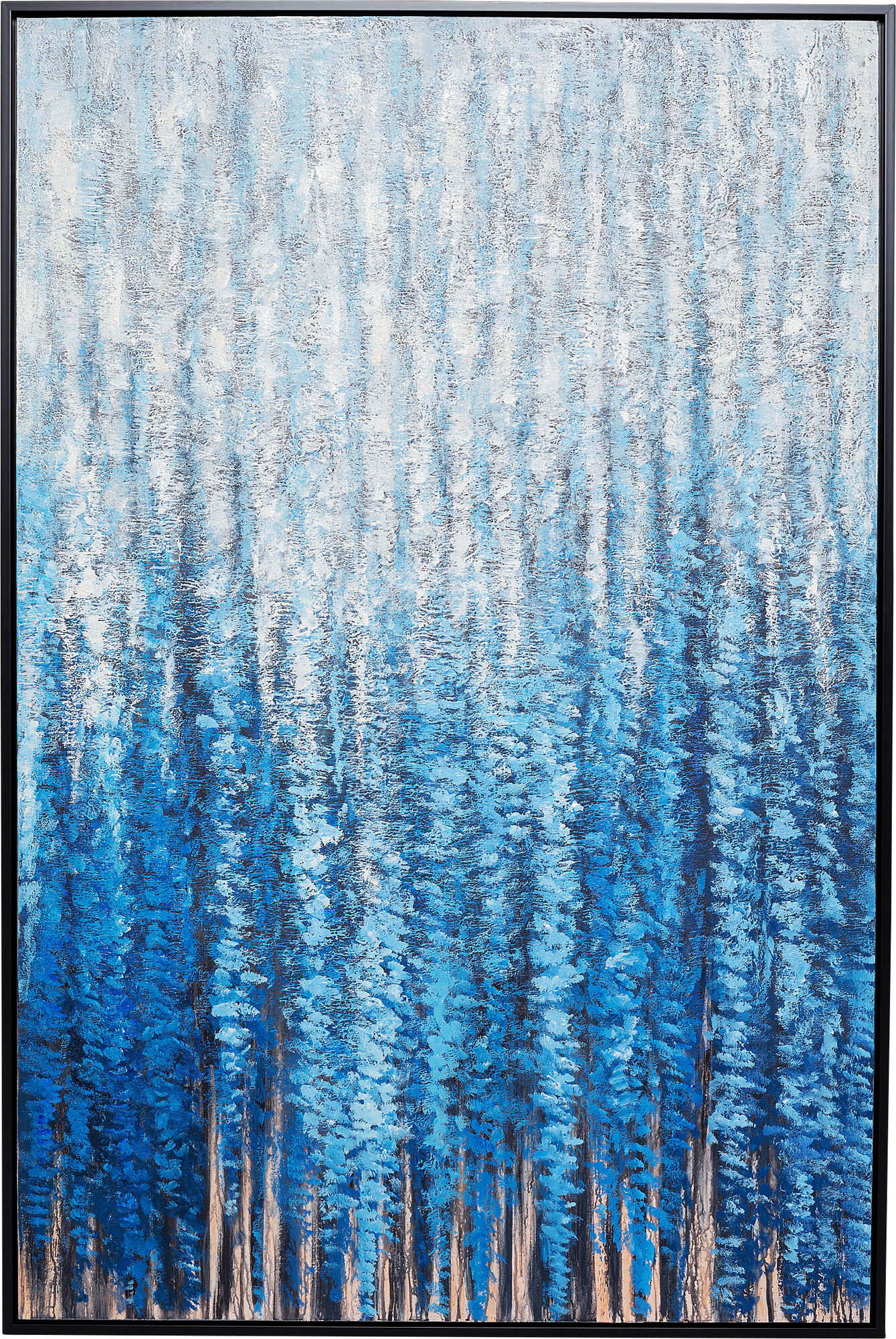 Obraz w czarnej ramie zaśnieżony las 120x180 cm – grafika-1.