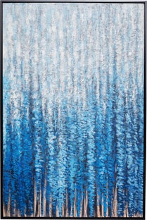 Obraz w czarnej ramie zaśnieżony las 120x180 cm – grafika-1.