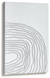 Obraz w kolorze białym do salonu szary wzór 45x65 cm – obraz-1