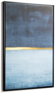 Obraz niebieski rama czarna 60x90 cm – obraz-1