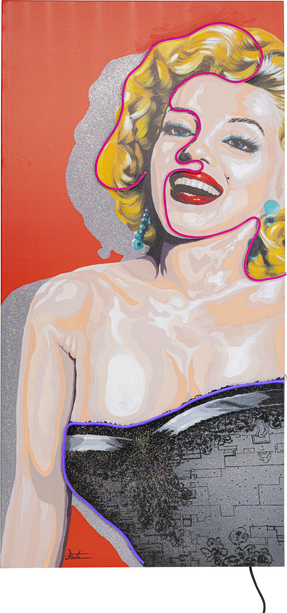 Obraz z podświetleniem Touched Idol Marilyn Neon 80x160 cm – obraz-1