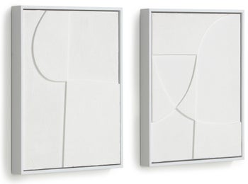 Zestaw 2 obrazów biały 32x42 cm – obraz-1