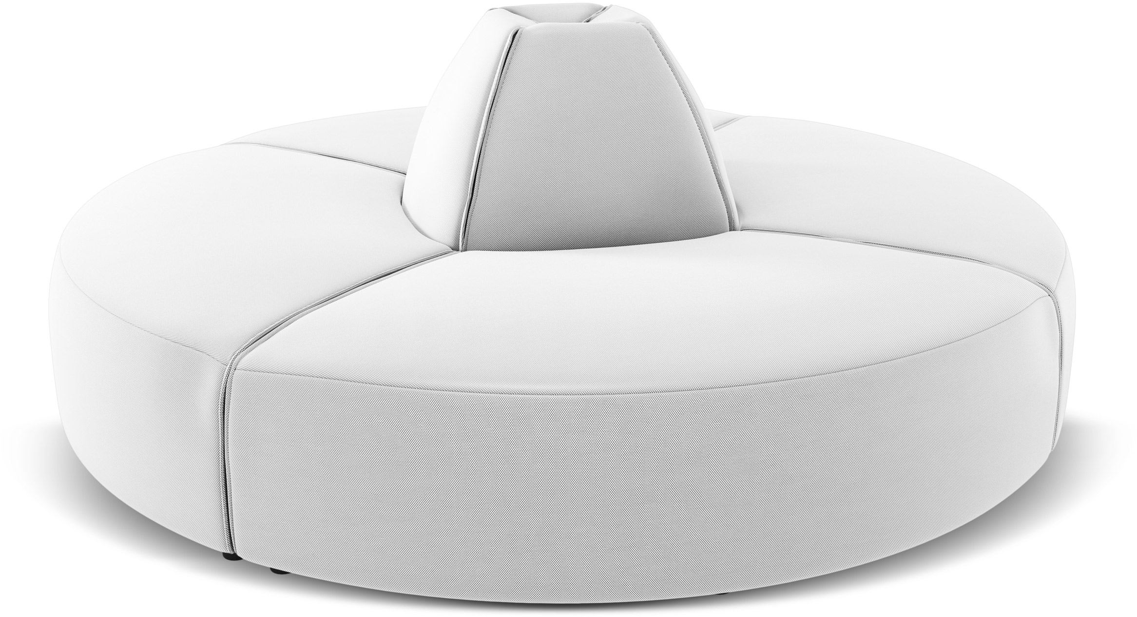 Okrągła sofa ogrodowa z jasnoszarą tapicerką 210x69 cm – obraz-1