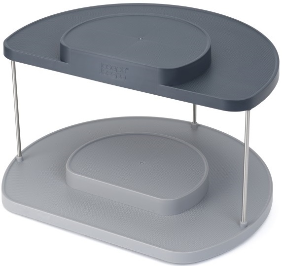 Organizer dwupoziomowy 33x20 cm szary – obraz-1