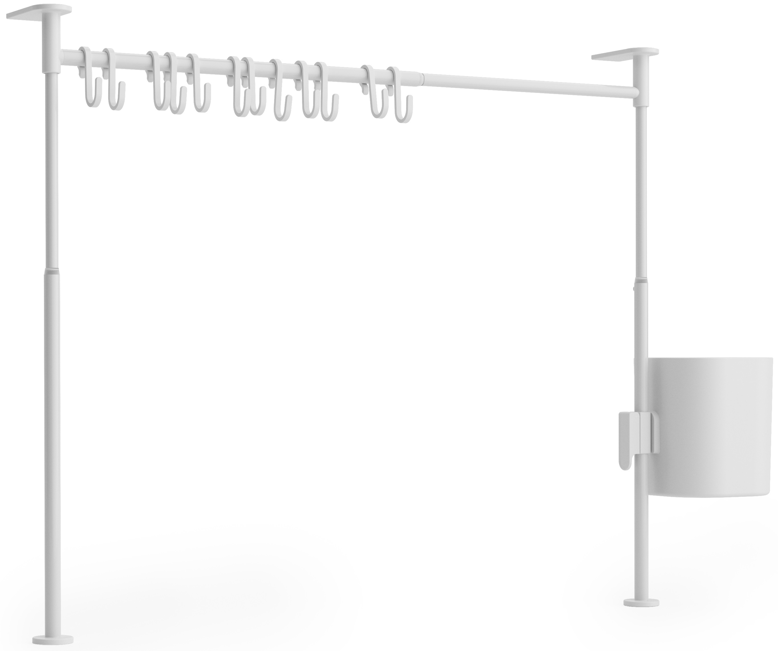 Organizer kuchenny metalowy biały 76x11 cm – obraz-1