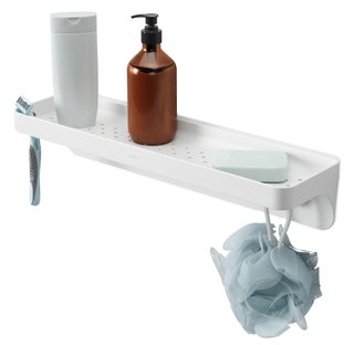 Organizer łazienkowy biały wiszący 42x12 cm – obraz-1