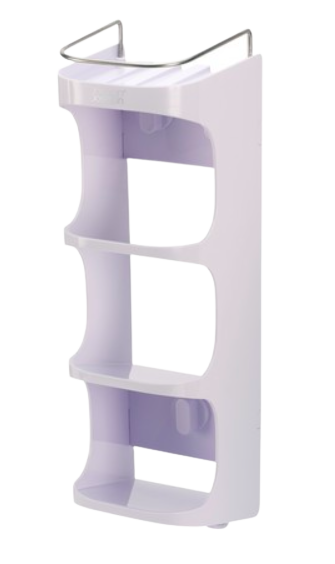 Organizer łazienkowy wiszący 45x13 cm biały 4 poziomy – obraz-1