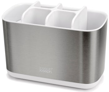 Organizer na przybory do mycia zębów srebrno-biały L – obraz-1