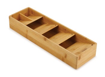 Organizer na sztućce drewniany 12x40 cm  – obraz-1