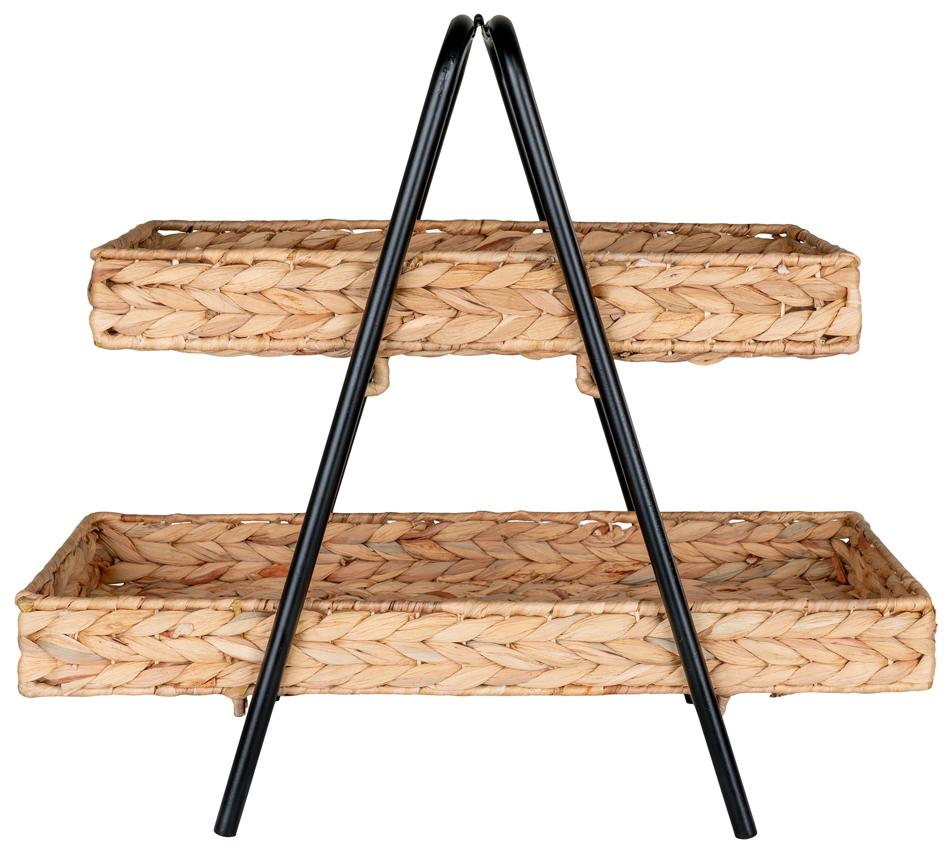 Organizer naturalny hiacynt wodny i czarny metal 42x44 cm – grafika-1.