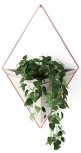 Organizer na kwiaty metalowy wiszący miedziany 22x10 cm – obraz-1