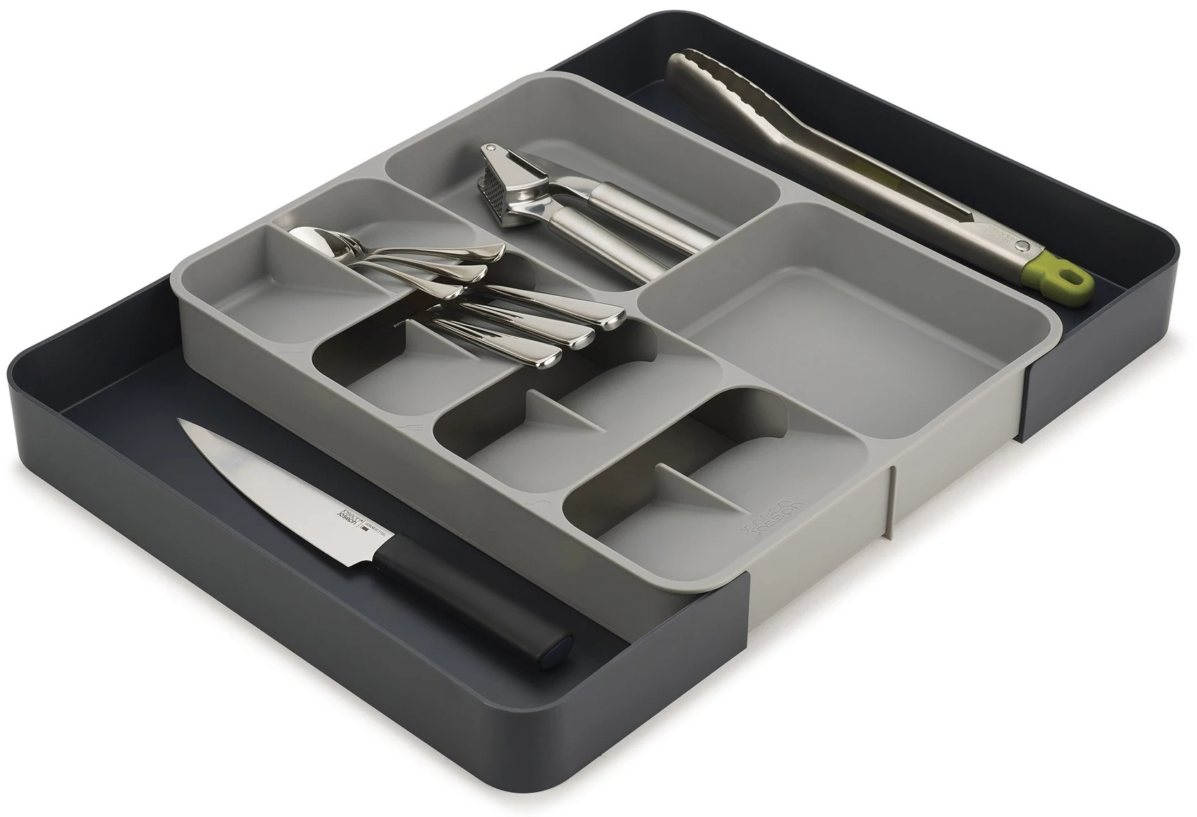Organizer rozsuwany na sztućce grafitowo-szary – obraz-1