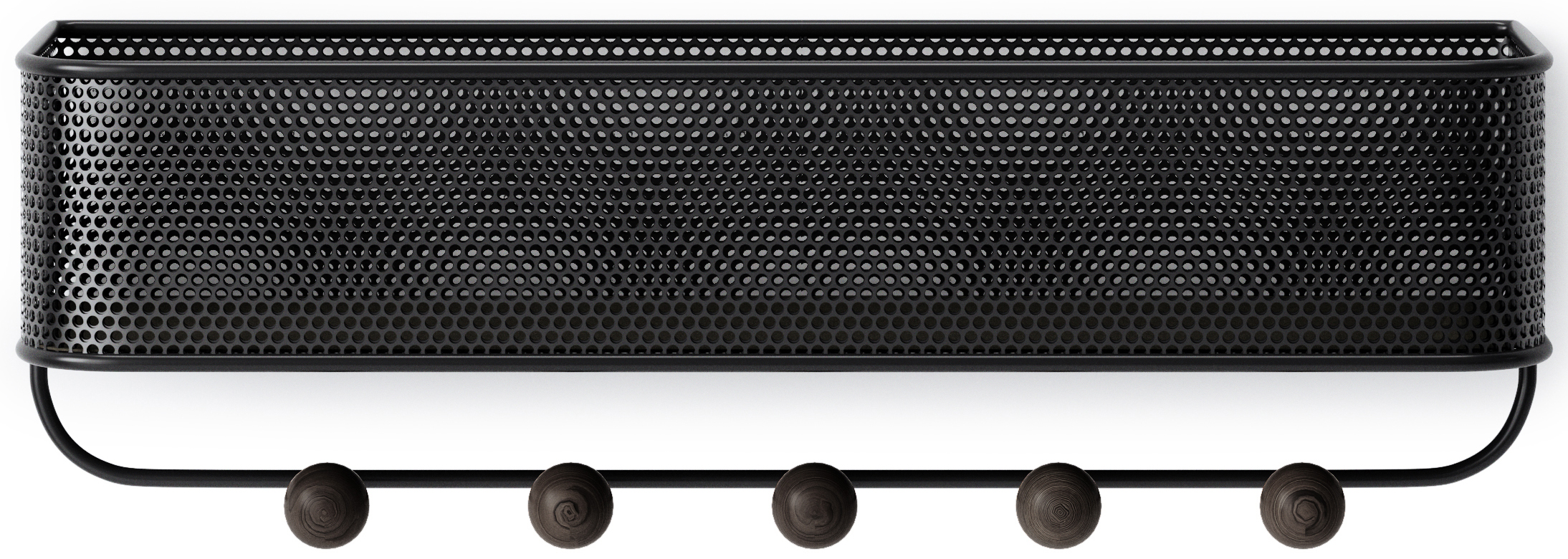 Organizer ścienny metalowy czarny wiszący 32x9 cm – obraz-1