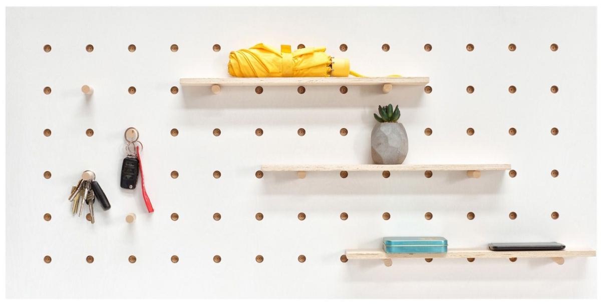 Organizer ścienny / Pegboard Triventi 120x60 cm biały – obraz-1
