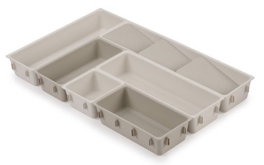 Organizer szufladowy beżowy na kosmetyki 7 elementów – grafika-1.