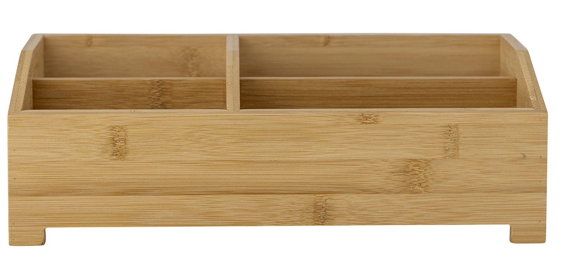 Organizer z przegrodami 30,5x18 cm naturalny z bambusa  – obraz-1