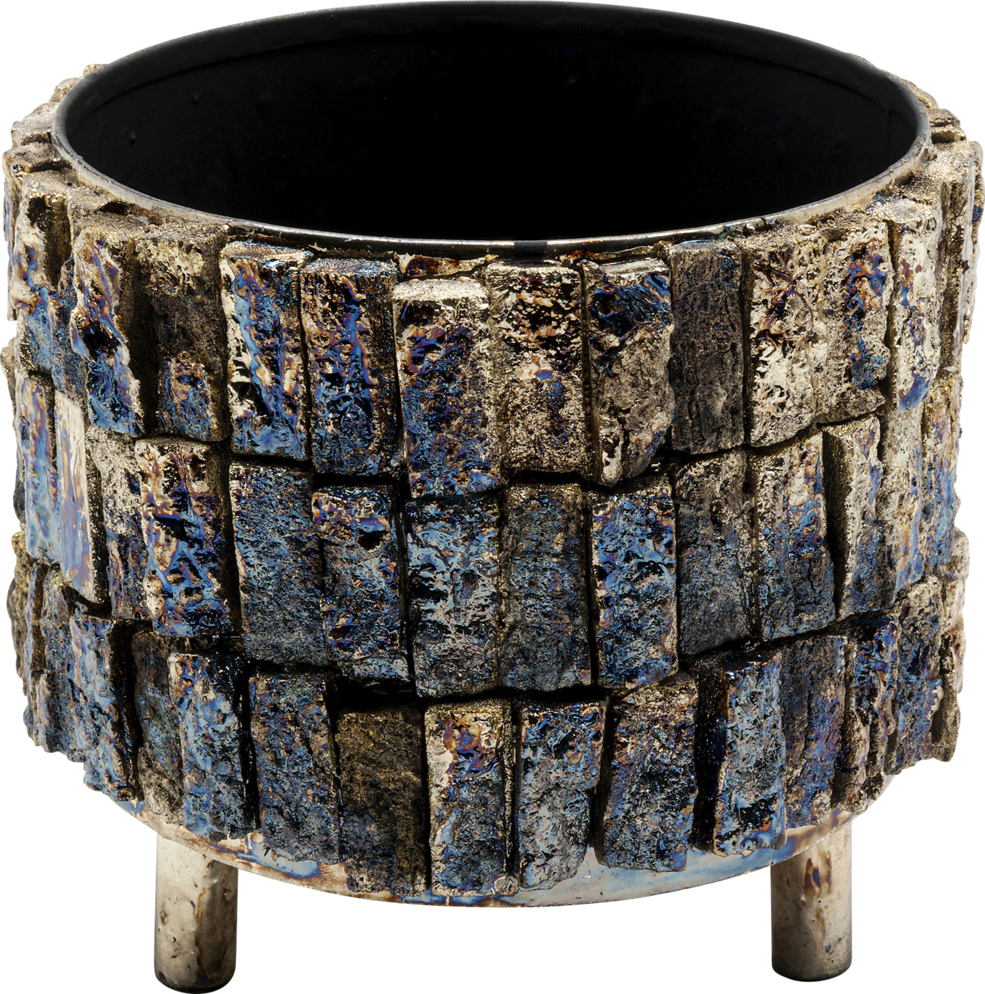 Osłonka na doniczkę drewno mango i stal Ø13x13 cm – grafika-1.