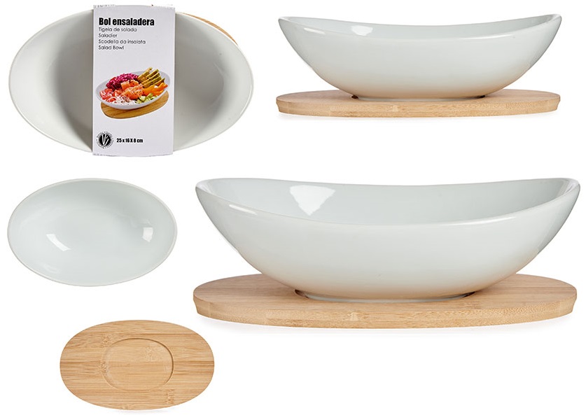 Овално плато с бамбукова подложка – изображение-1