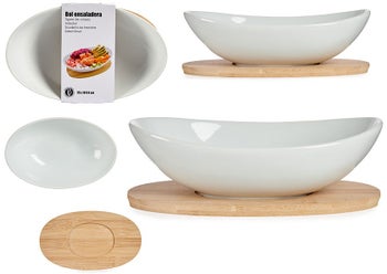 Овално плато с бамбукова подложка – изображение-1