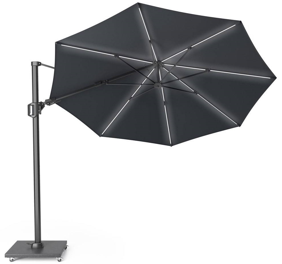Parasol ogrodowy szary Ø3,5x2,65 m – obraz-1